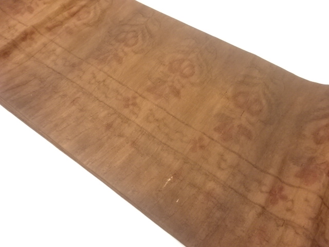 JAPANESE KIMONO / ANTIQUE FUKURO OBI / SILK / WOVEN FLORAL PLANTS